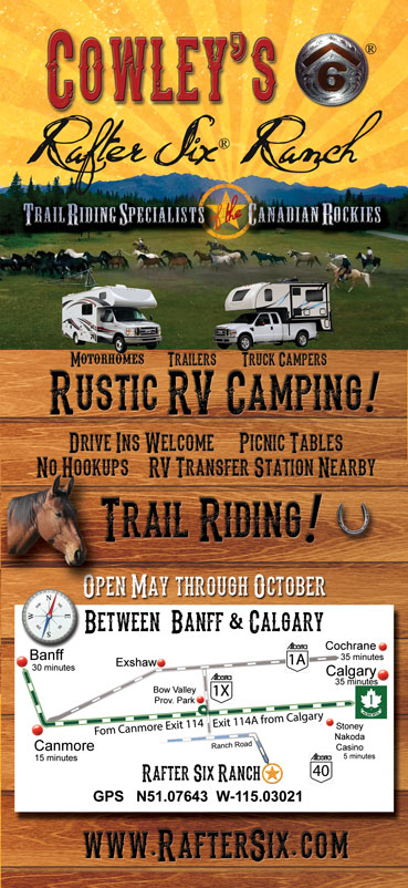 Cowley's Rafter Six Ranch 2020 rack card